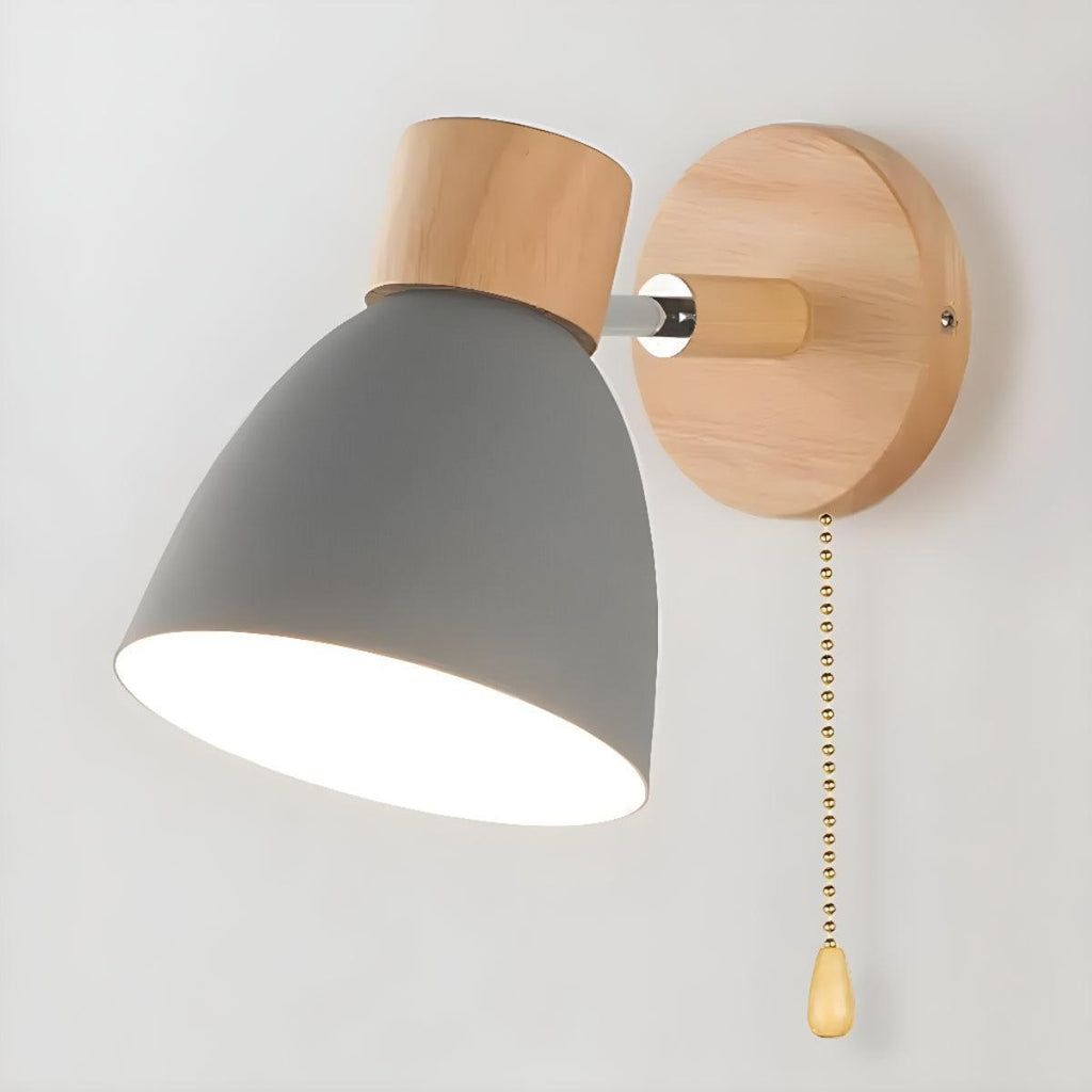 Scandinavian Wall Reading Light With Integrated Pulley Switch
