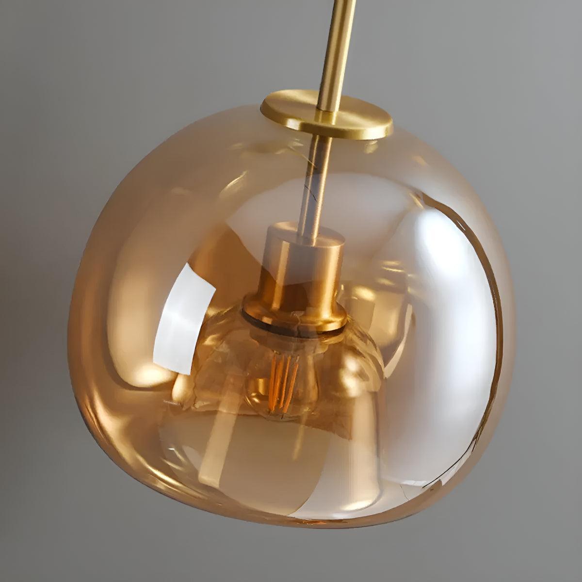 Semi Flush Retro Mount Globe Ceiling Light Fixture with Glass Shade