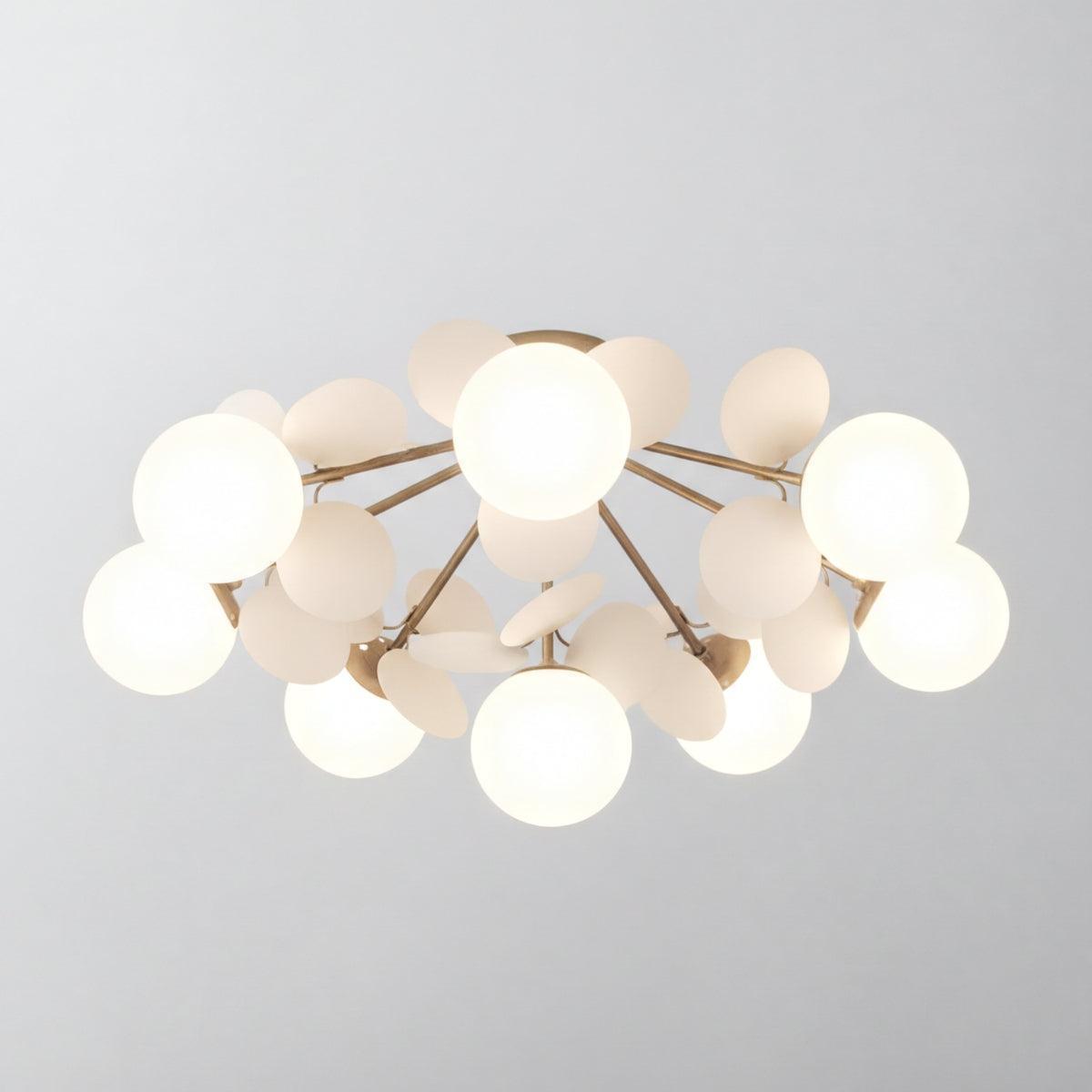 Semi Flush Spherical Globe Mount Ceiling Light Fixture