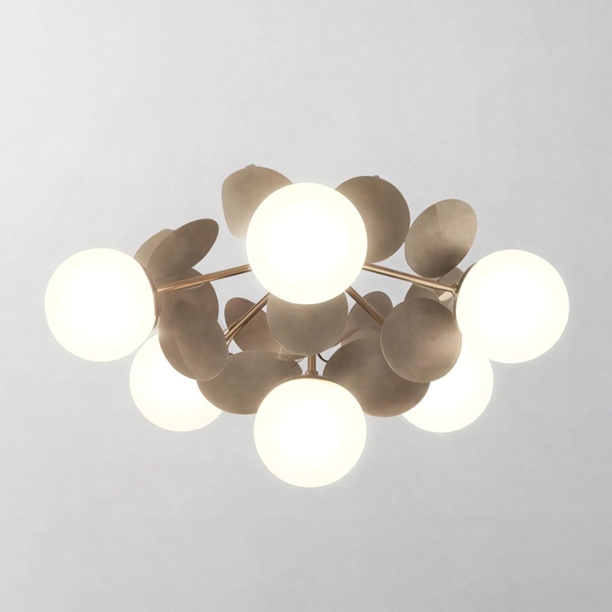 Semi Flush Spherical Globe Mount Ceiling Light Fixture
