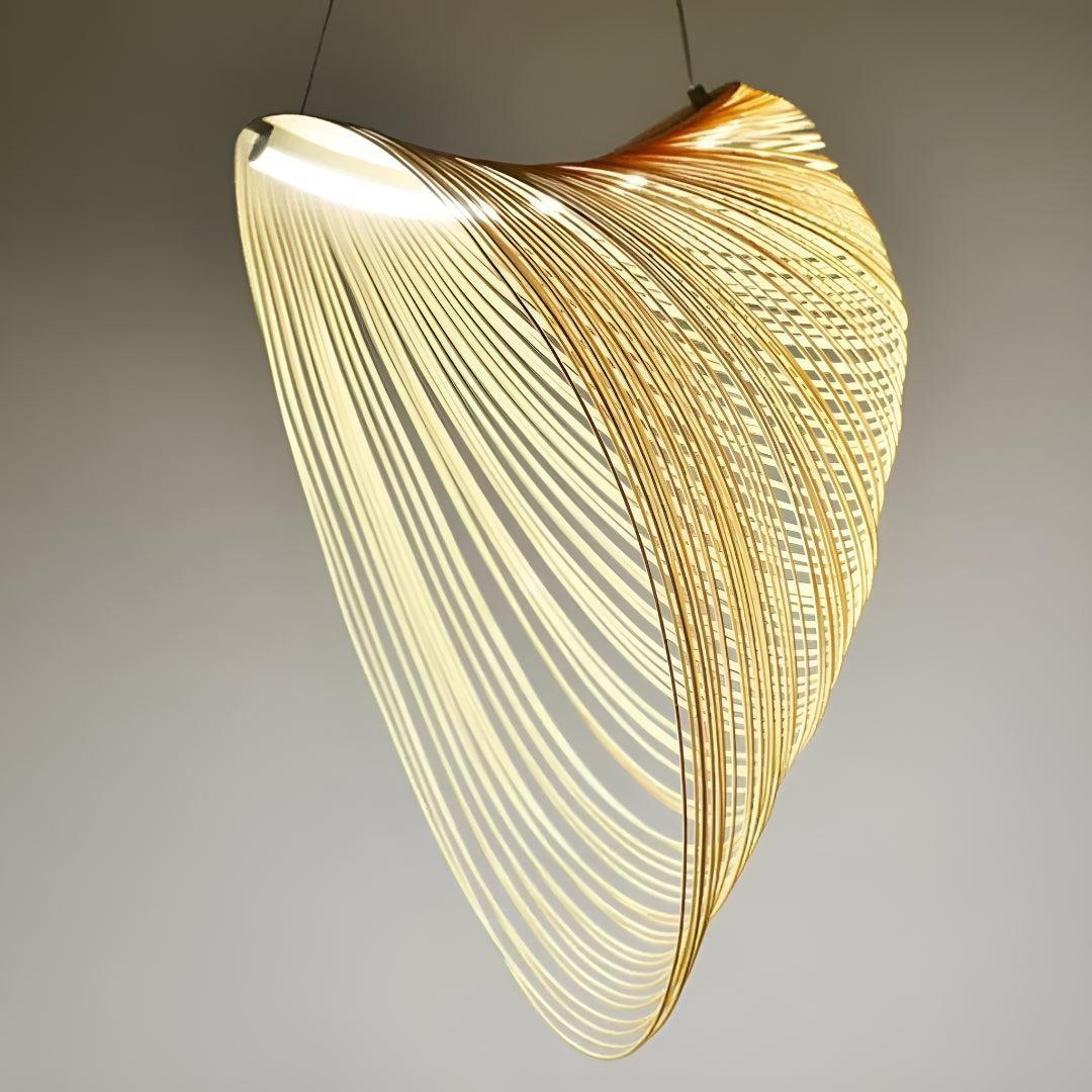 Shell Styled Flexible Laser Cut Plywood Pendant Light