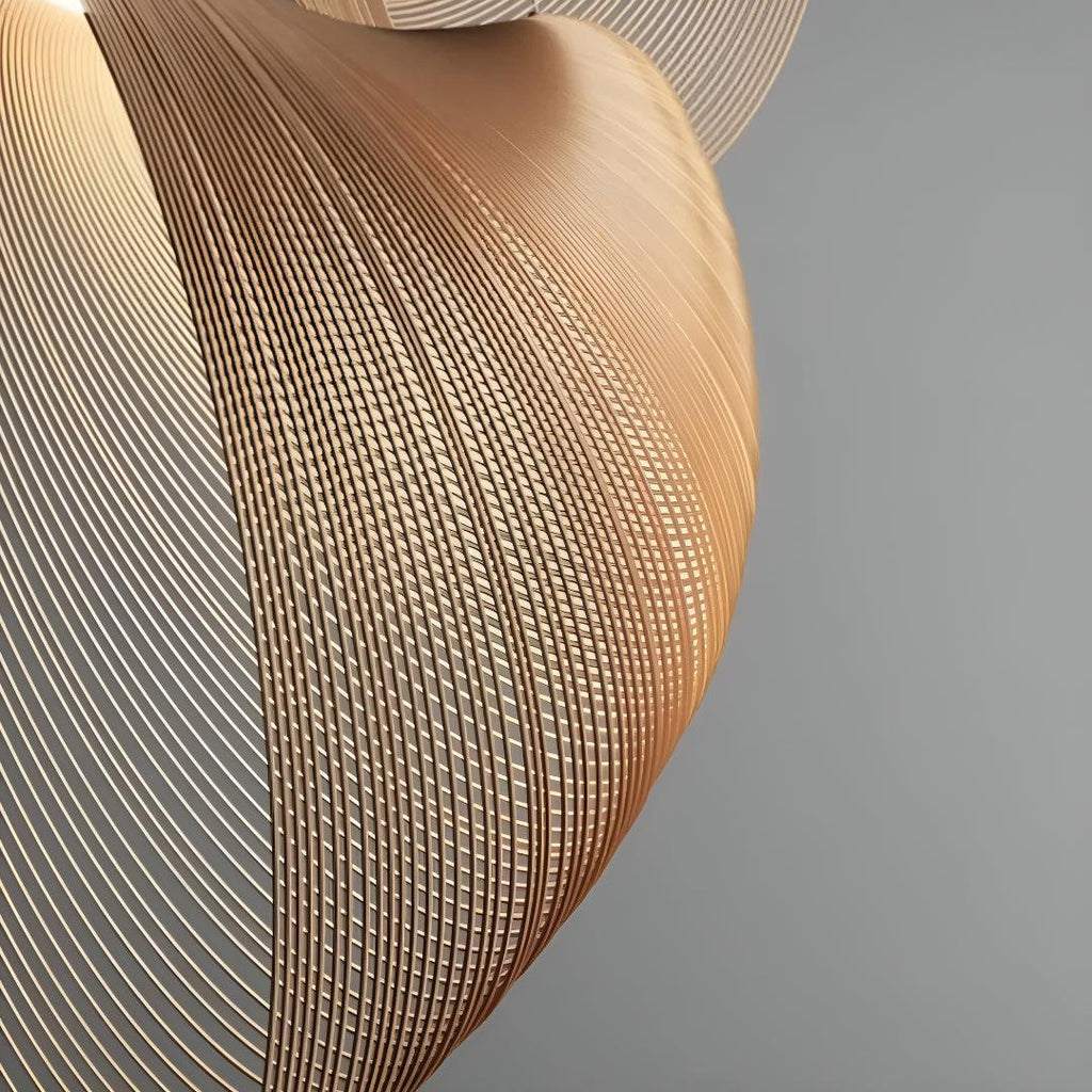 Shell Styled Flexible Laser Cut Plywood Pendant Light