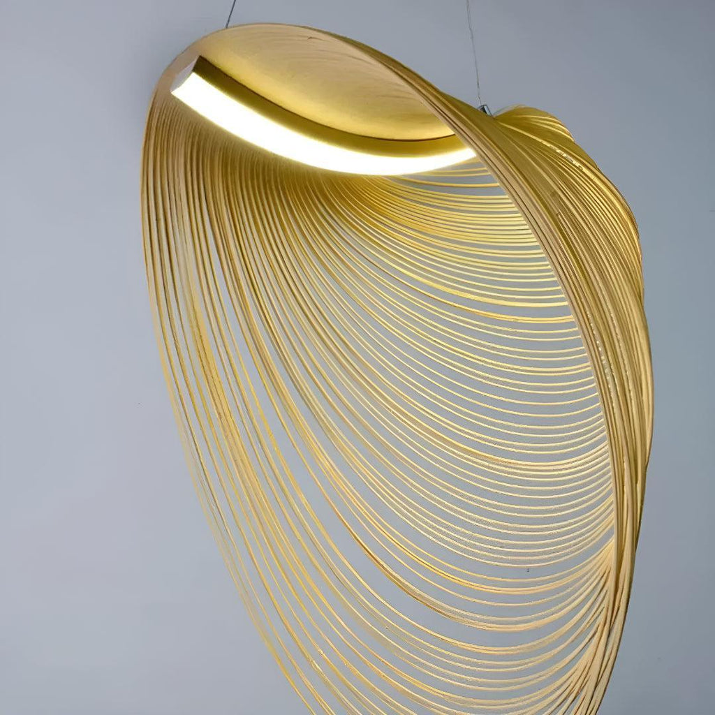 Shell Styled Flexible Laser Cut Plywood Pendant Light