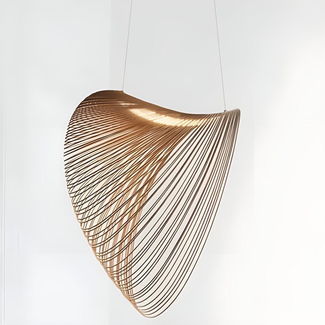 Shell Styled Flexible Laser Cut Plywood Pendant Light
