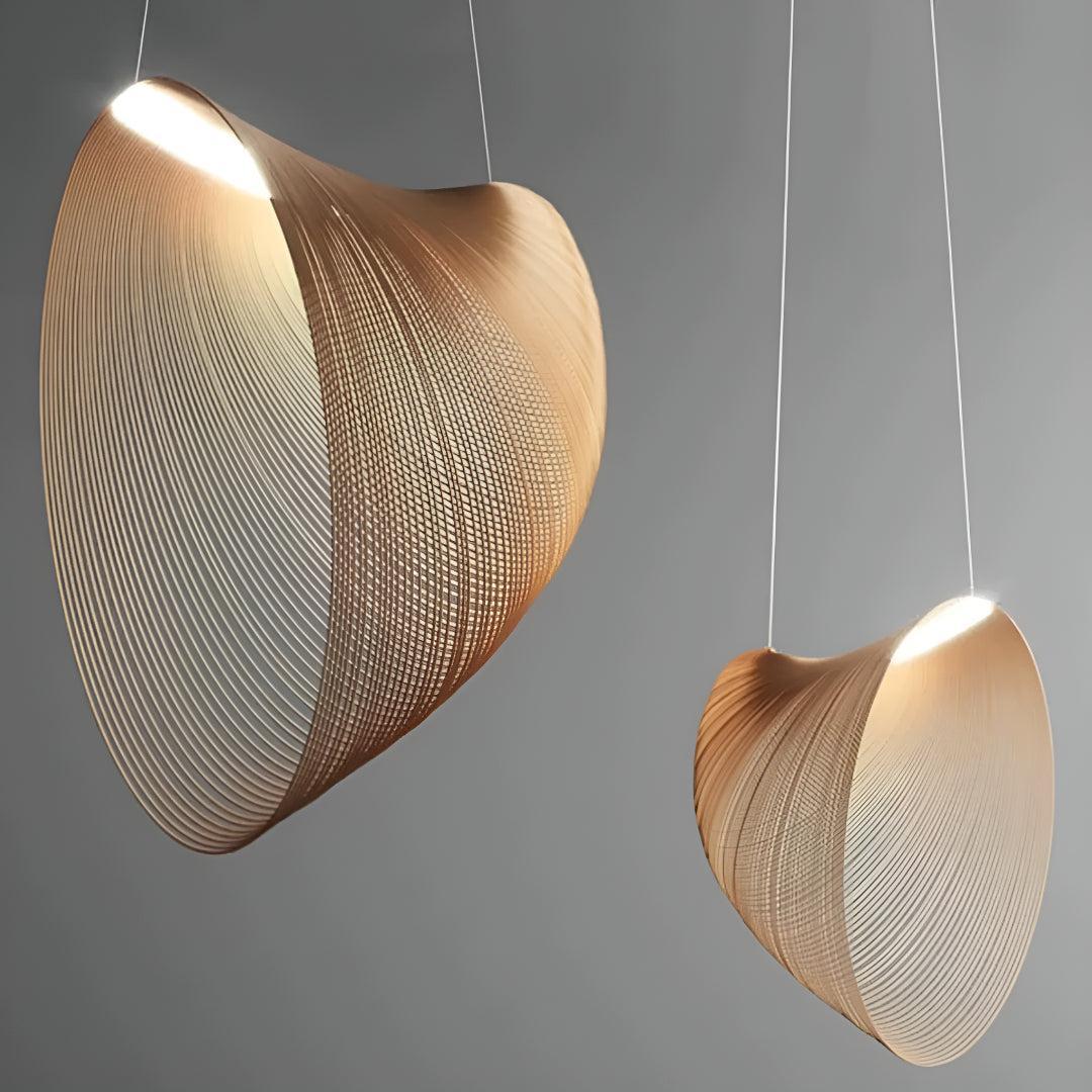 Shell Styled Flexible Laser Cut Plywood Pendant Light