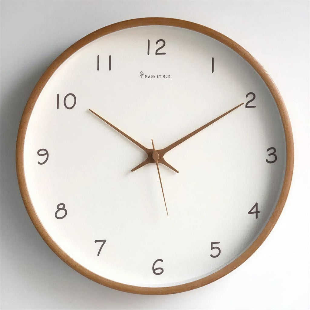 Silent Wooden Analogue Wall Clock