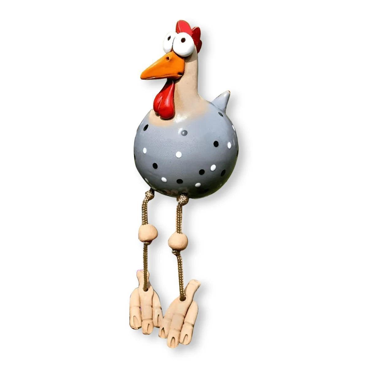 Sitting Farmhouse Chicken Garden Decoration With Expressive Eyes