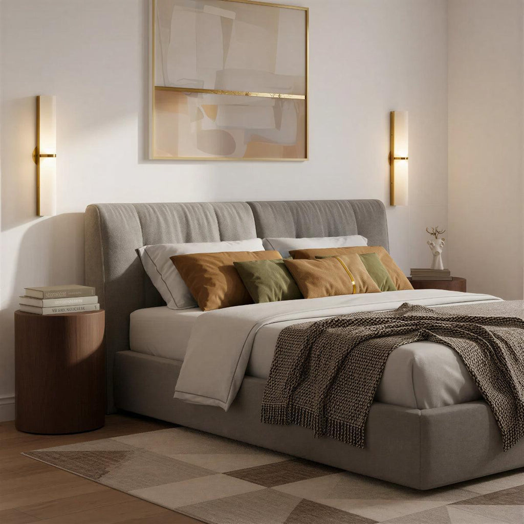 Slim Sophisticated Bathroom Wall Light With Modernist Dual Tube Design