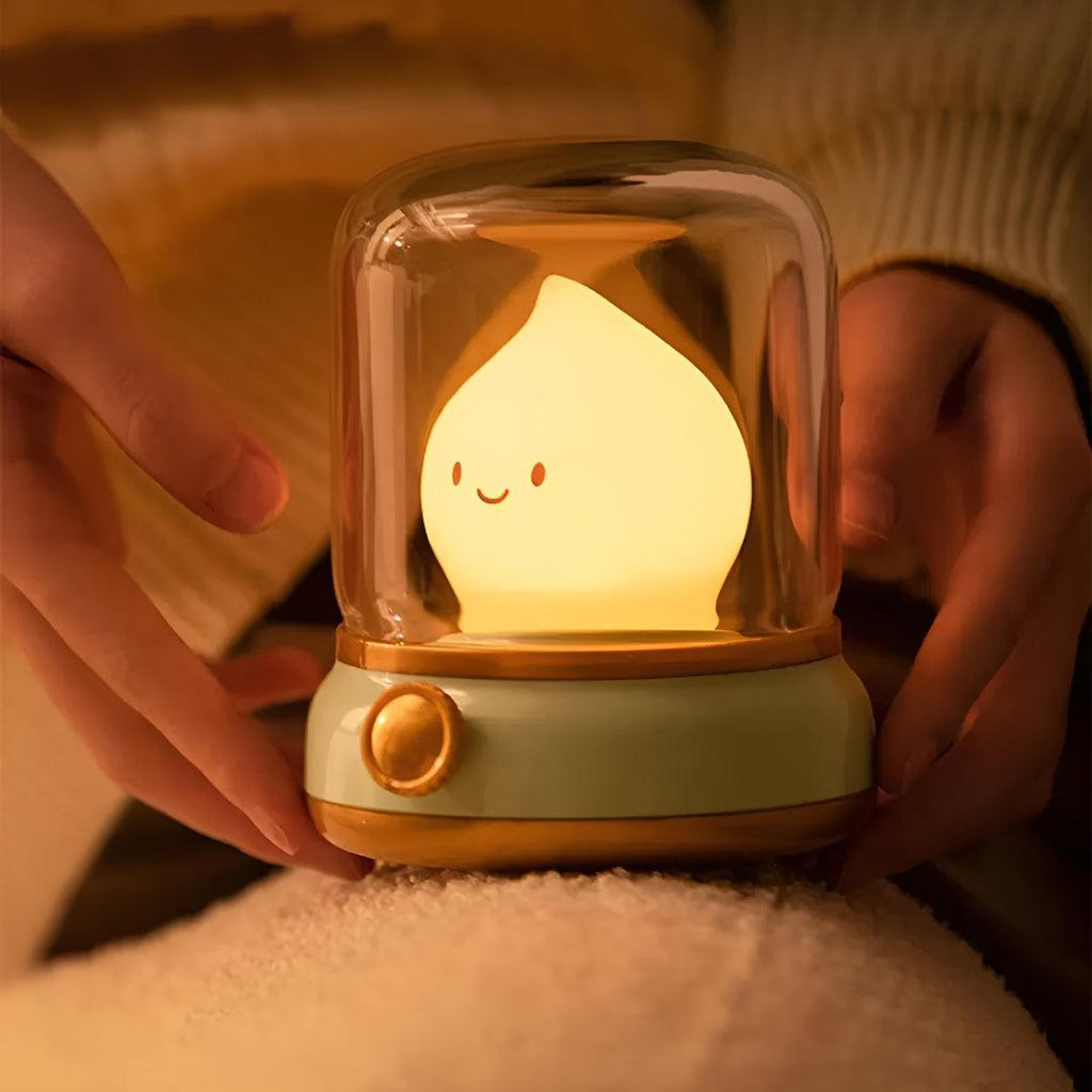 Small Table Lamp Light With Flickering Flame Icon