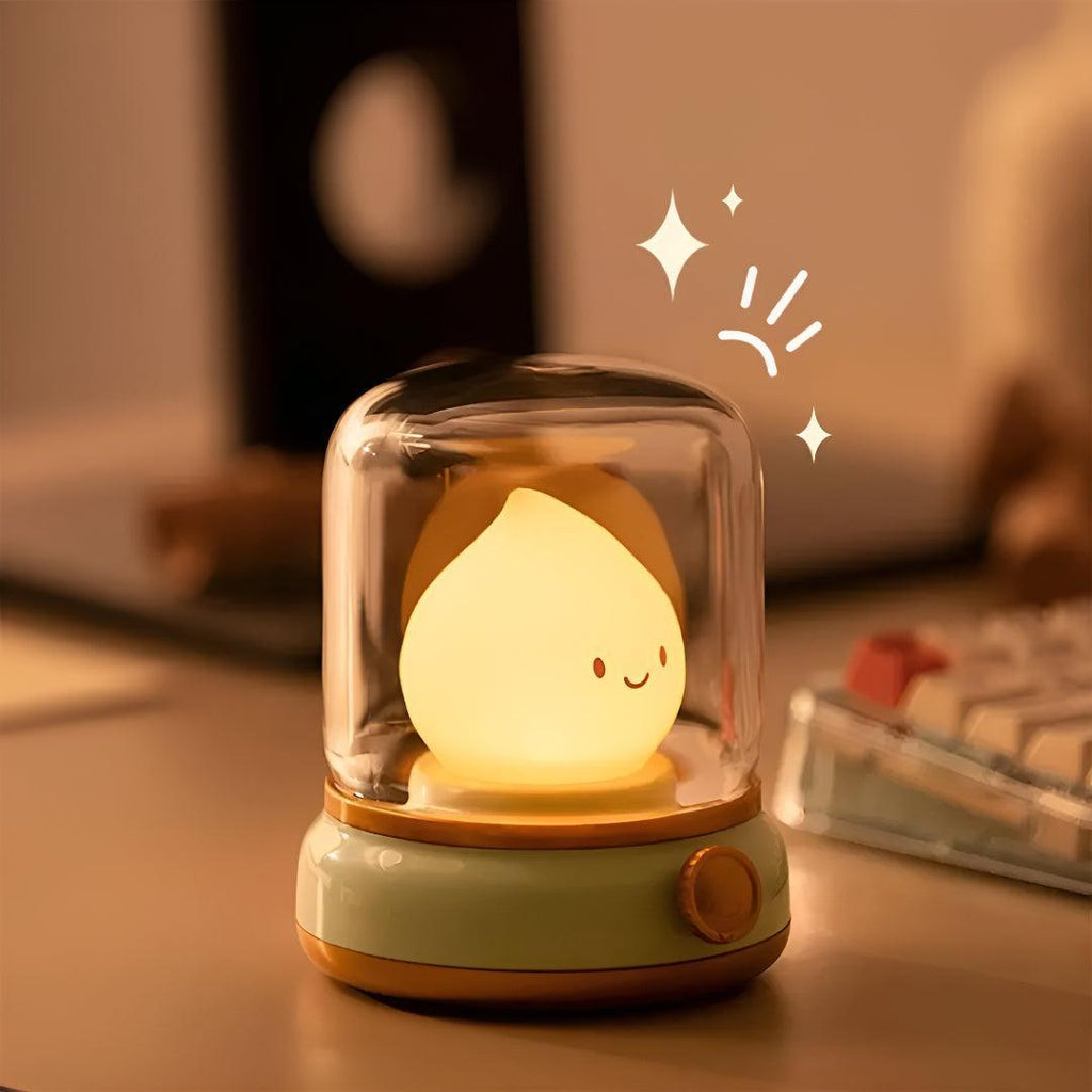 Small Table Lamp Light With Flickering Flame Icon