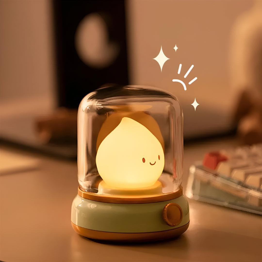 Small Table Lamp Light With Flickering Flame Icon