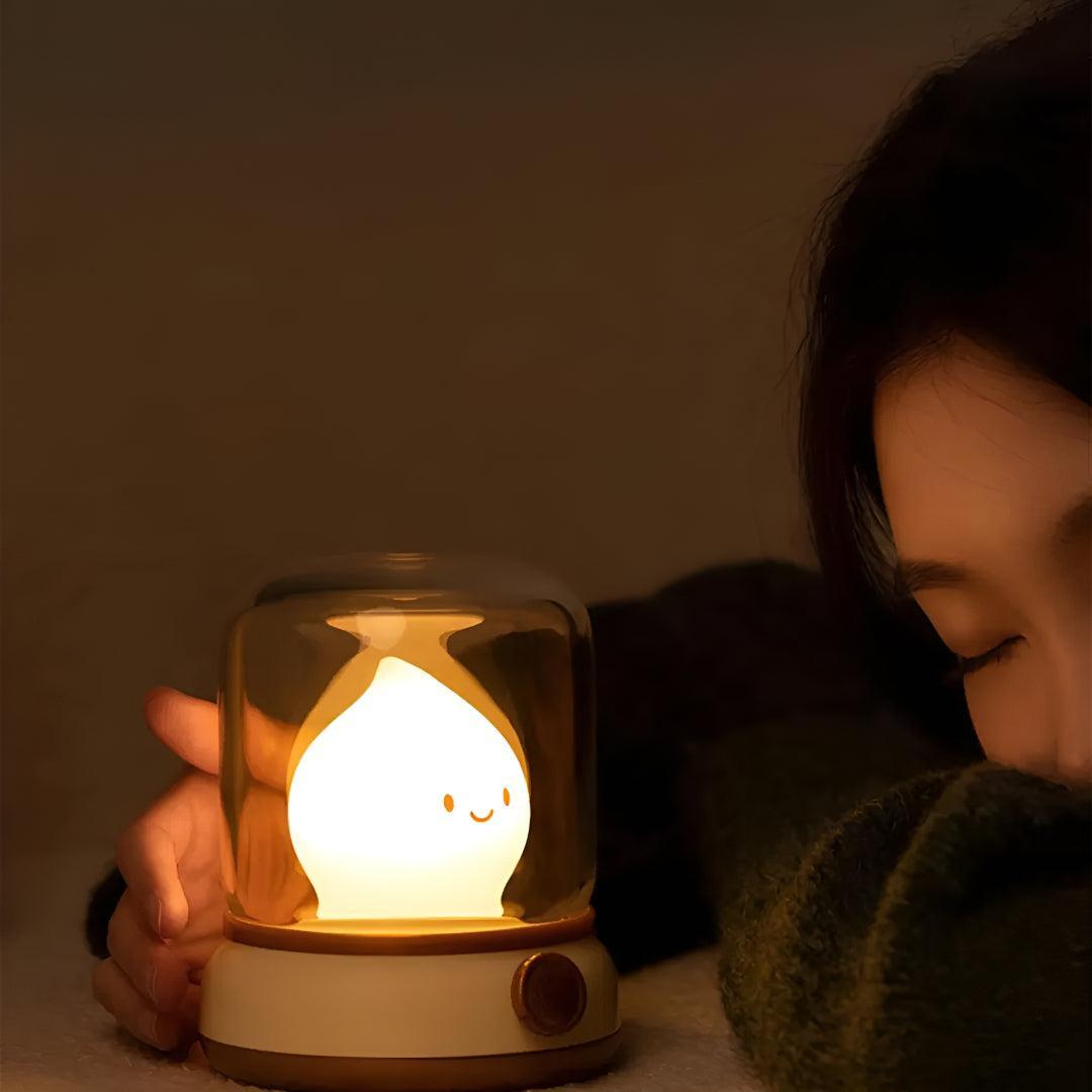 Small Table Lamp Light With Flickering Flame Icon