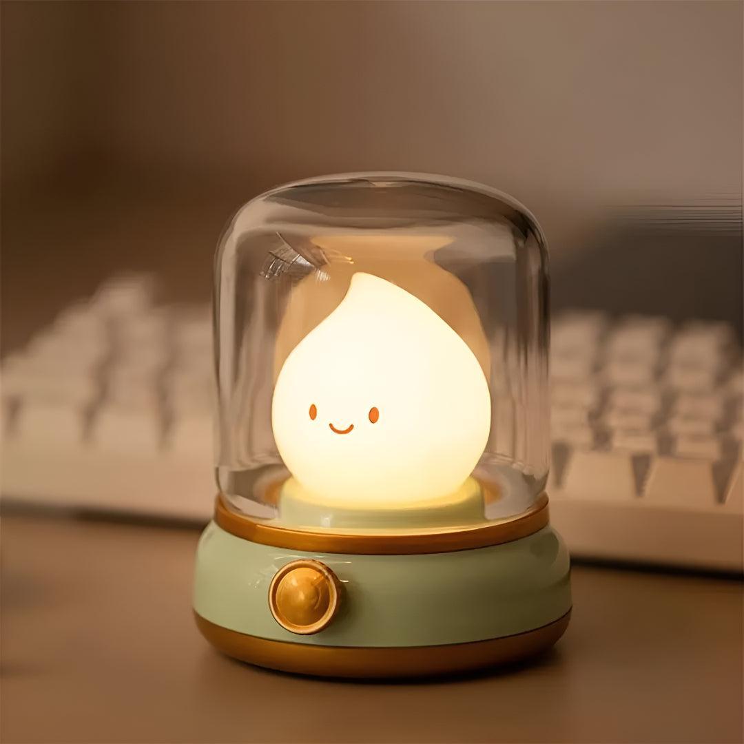 Small Table Lamp Light With Flickering Flame Icon