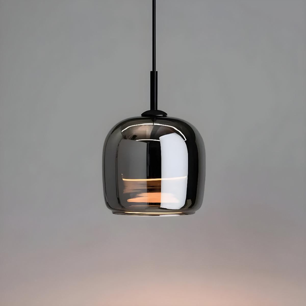 Smoked Glass Hanging Pendant Light for Kitchen Island and Dining Room Ceiling
