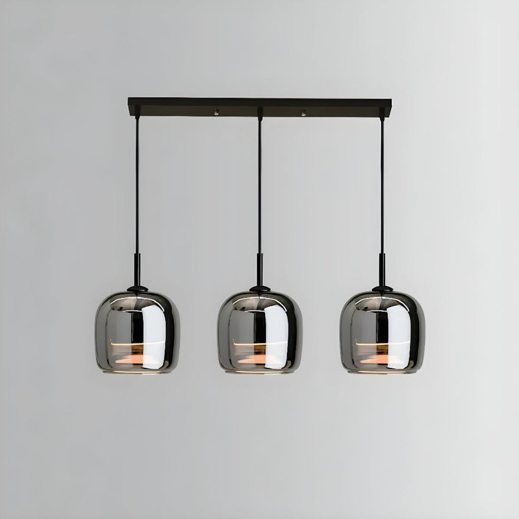 Smoked Glass Hanging Pendant Light for Kitchen Island and Dining Room Ceiling