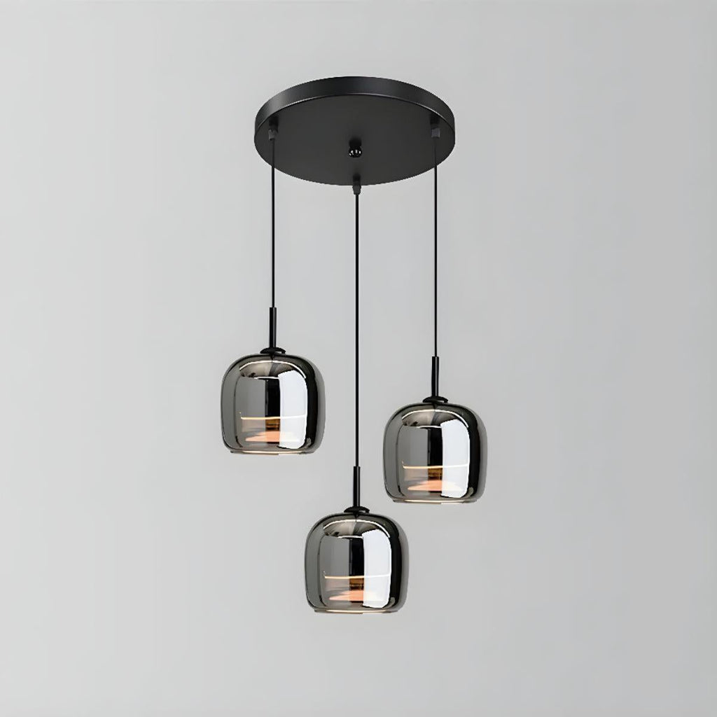 Smoked Glass Hanging Pendant Light for Kitchen Island and Dining Room Ceiling