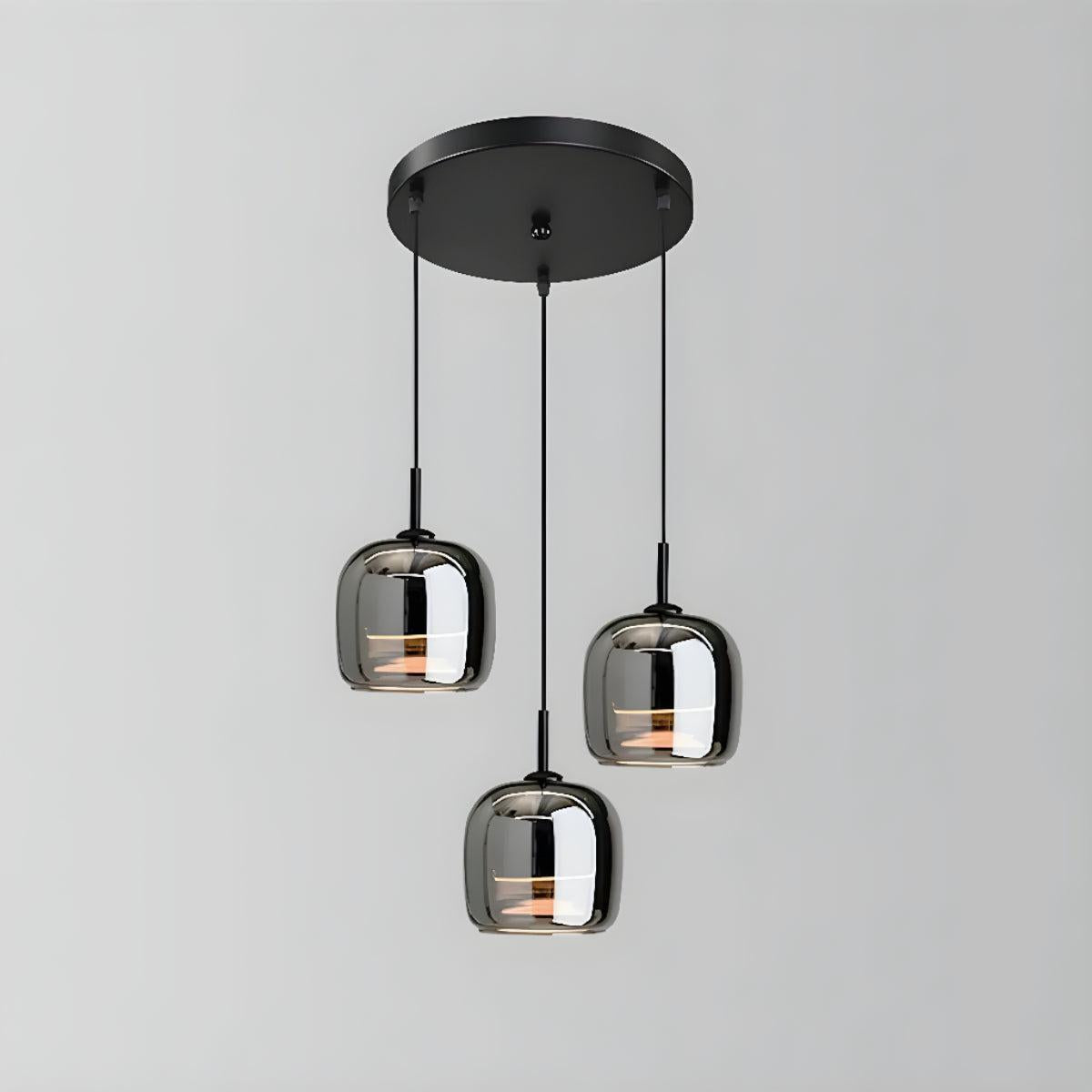 Smoked Glass Hanging Pendant Light for Kitchen Island and Dining Room Ceiling