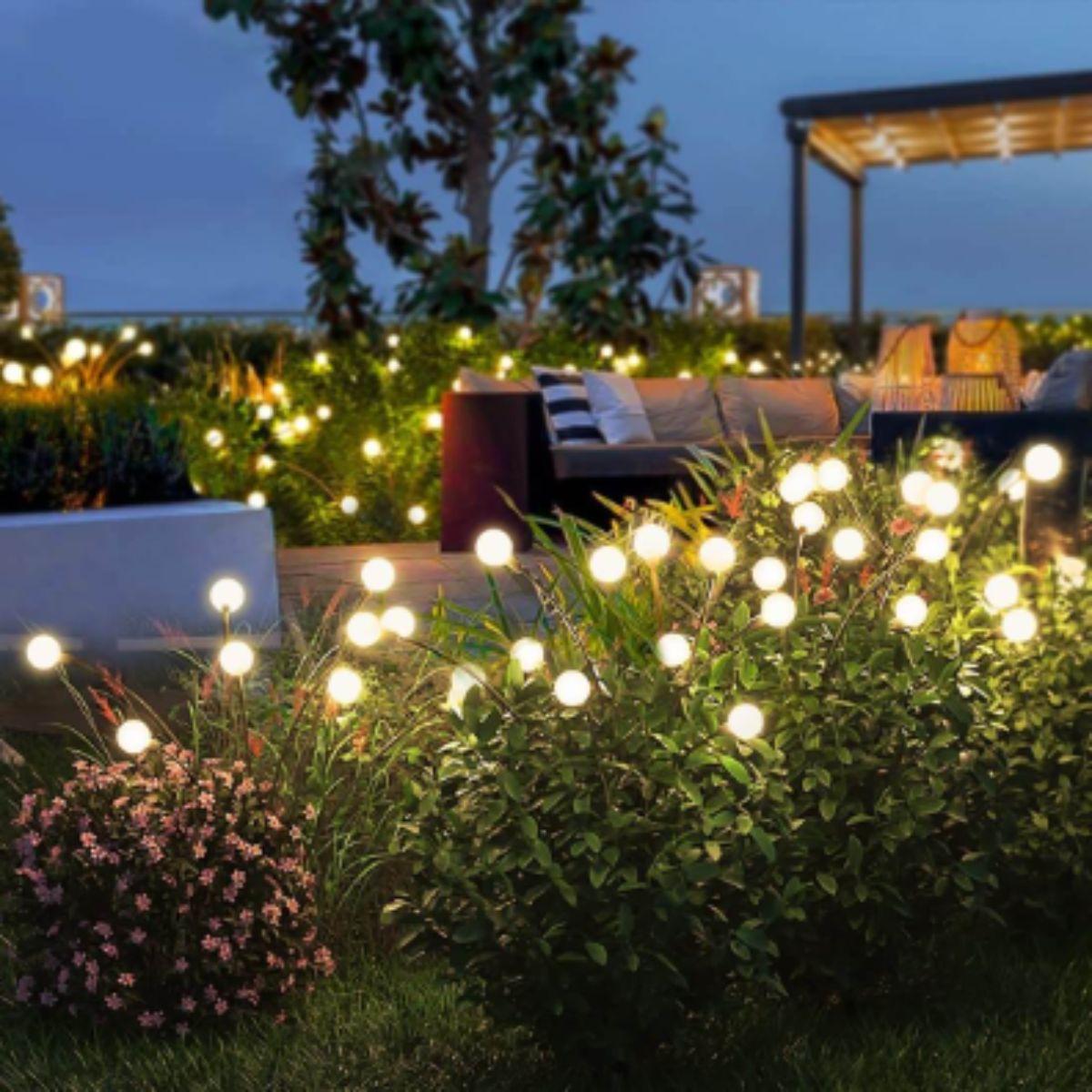 Solar Powered Firefly String Lights For Outdoor Gardens