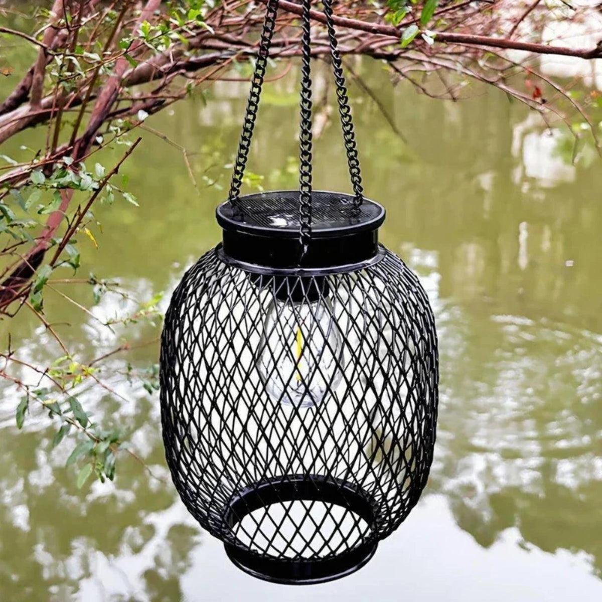 Solar Powered Hanging Outdoor Lanterns With Automatic Dusk Sensor