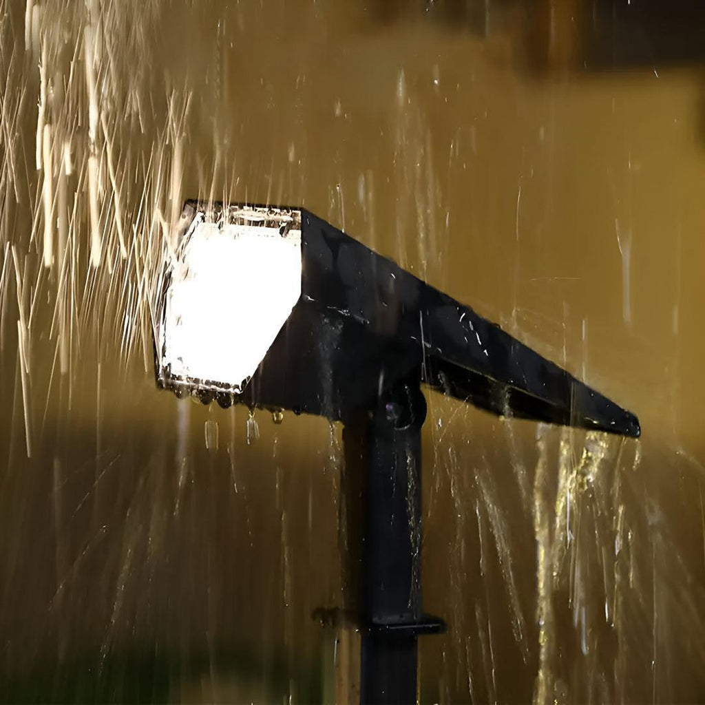 Solar Powered Outdoor Landscape Light With Stake To Put In Ground And Adjustable Head Spotlight