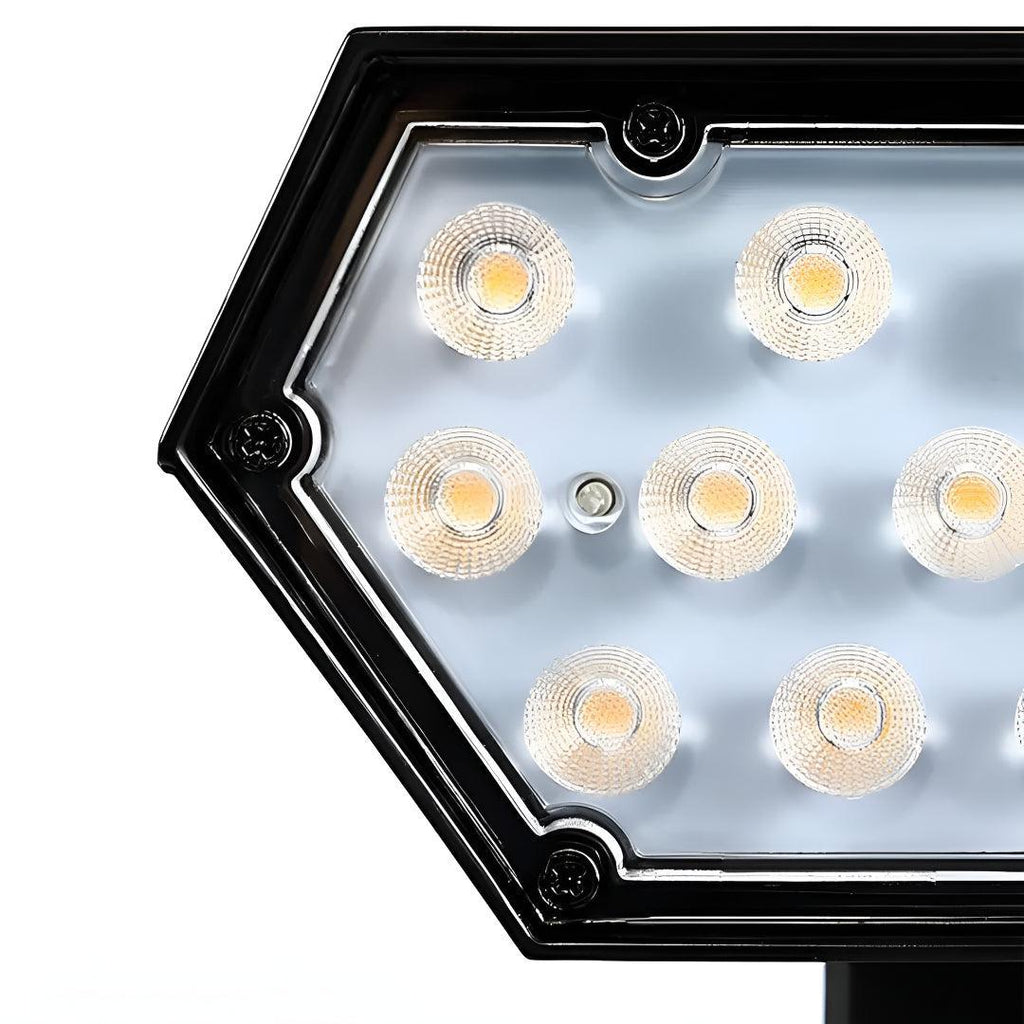 Solar Powered Outdoor Landscape Light With Stake To Put In Ground And Adjustable Head Spotlight