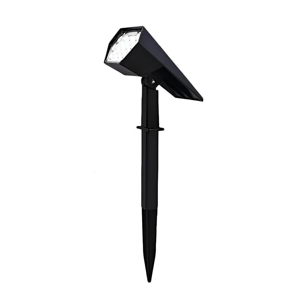 Solar Powered Outdoor Landscape Light With Stake To Put In Ground And Adjustable Head Spotlight