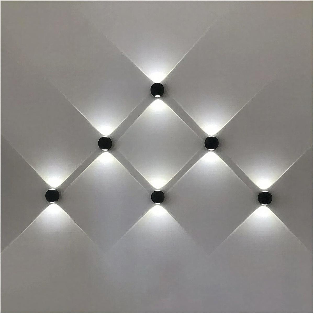 Spherical Exterior Outdoor Wall Light With Multi Beam And Geometric Pattern