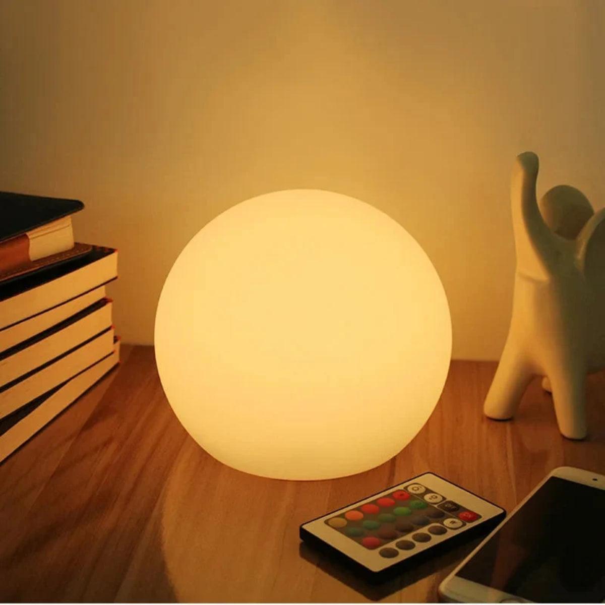 Spherical Globe Cordless Table Lamp With Remote Control Dimming