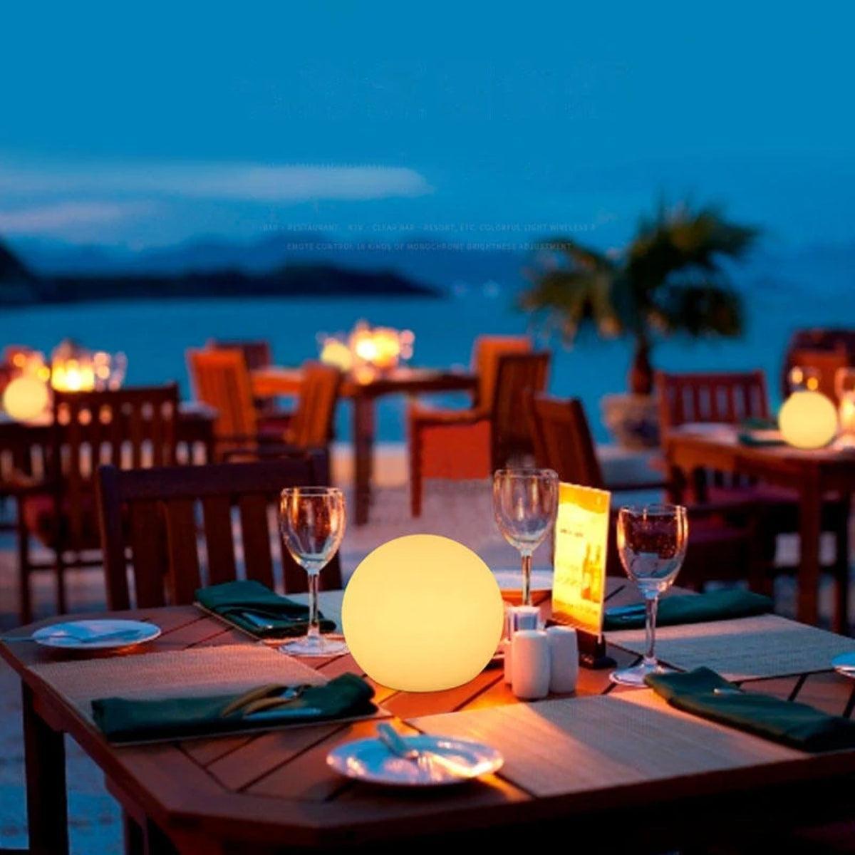 Spherical Globe Cordless Table Lamp With Remote Control Dimming