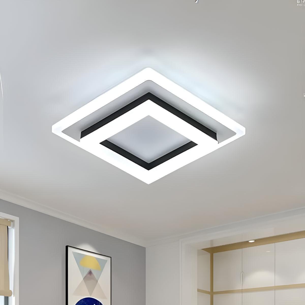 Square Flush Mount Ceiling Light Fixture With Modern Design