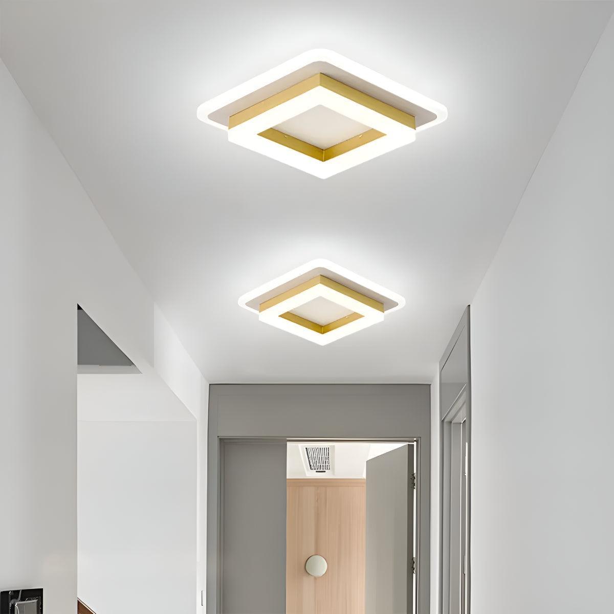 Square Flush Mount Ceiling Light Fixture With Modern Design