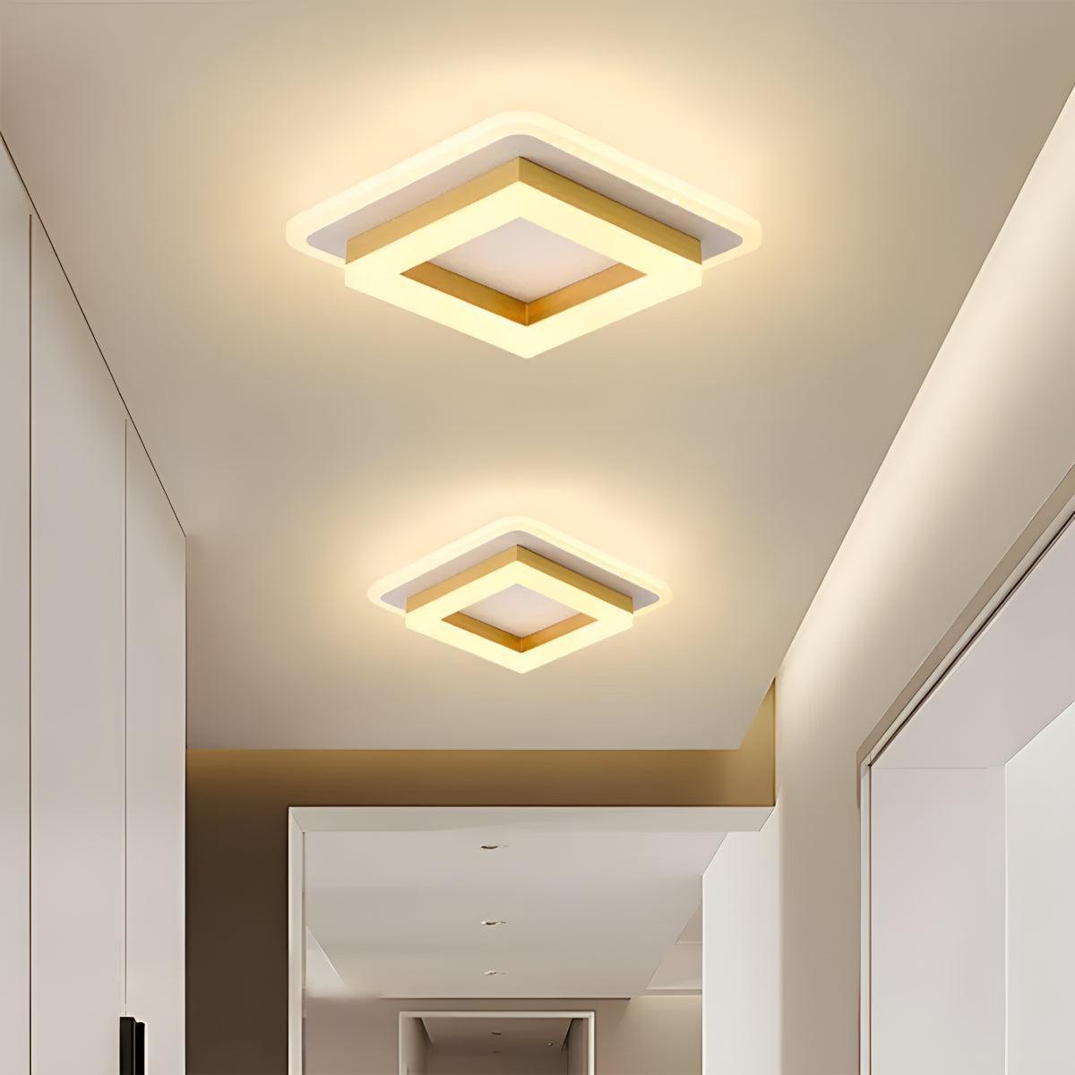 Square Flush Mount Ceiling Light Fixture With Modern Design