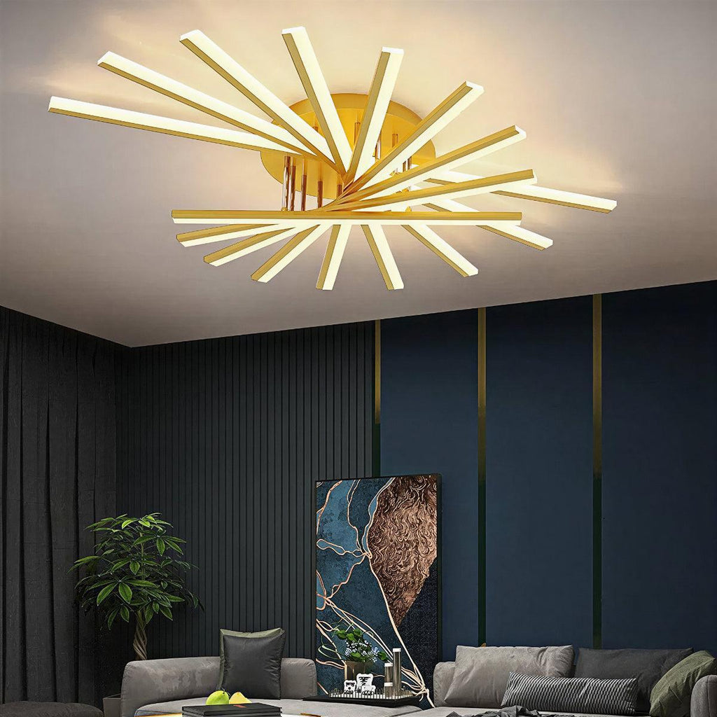 Starburst LED Flush Mount Ceiling Light With Modern Spiral Arm Design