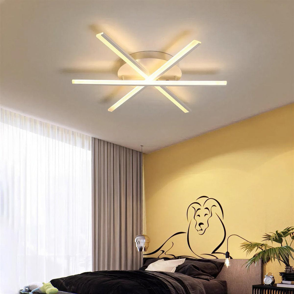 Starburst LED Flush Mount Ceiling Light With Modern Spiral Arm Design