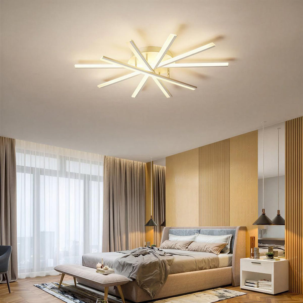 Starburst LED Flush Mount Ceiling Light With Modern Spiral Arm Design