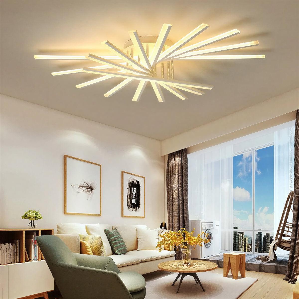 Starburst LED Flush Mount Ceiling Light With Modern Spiral Arm Design