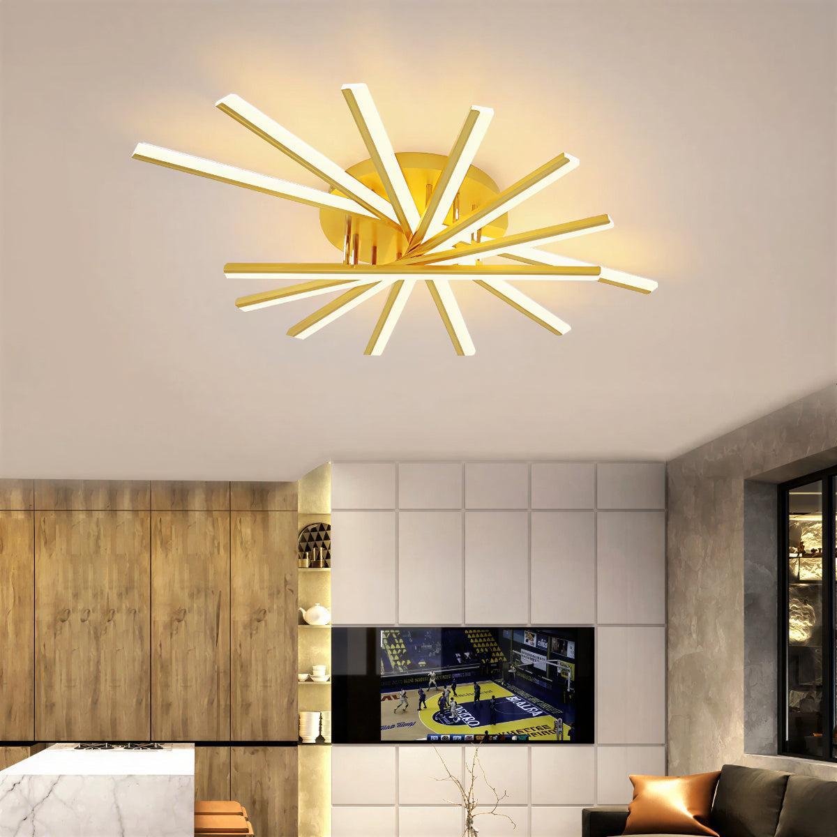 Starburst LED Flush Mount Ceiling Light With Modern Spiral Arm Design