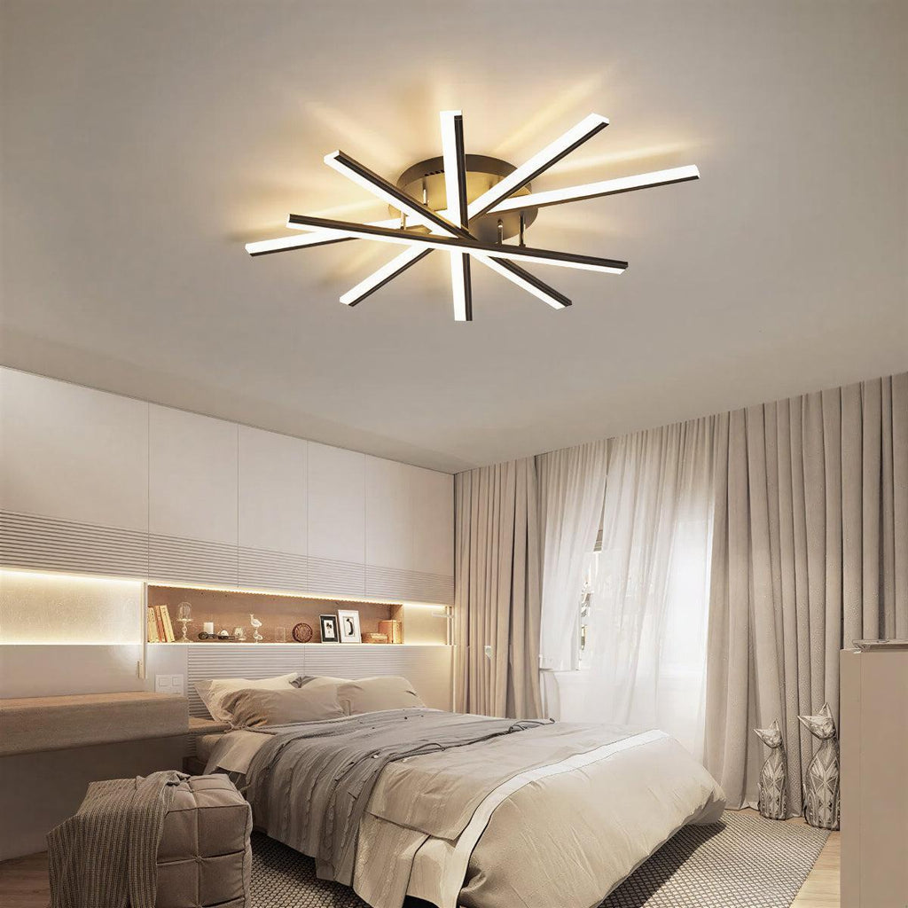 Starburst LED Flush Mount Ceiling Light With Modern Spiral Arm Design