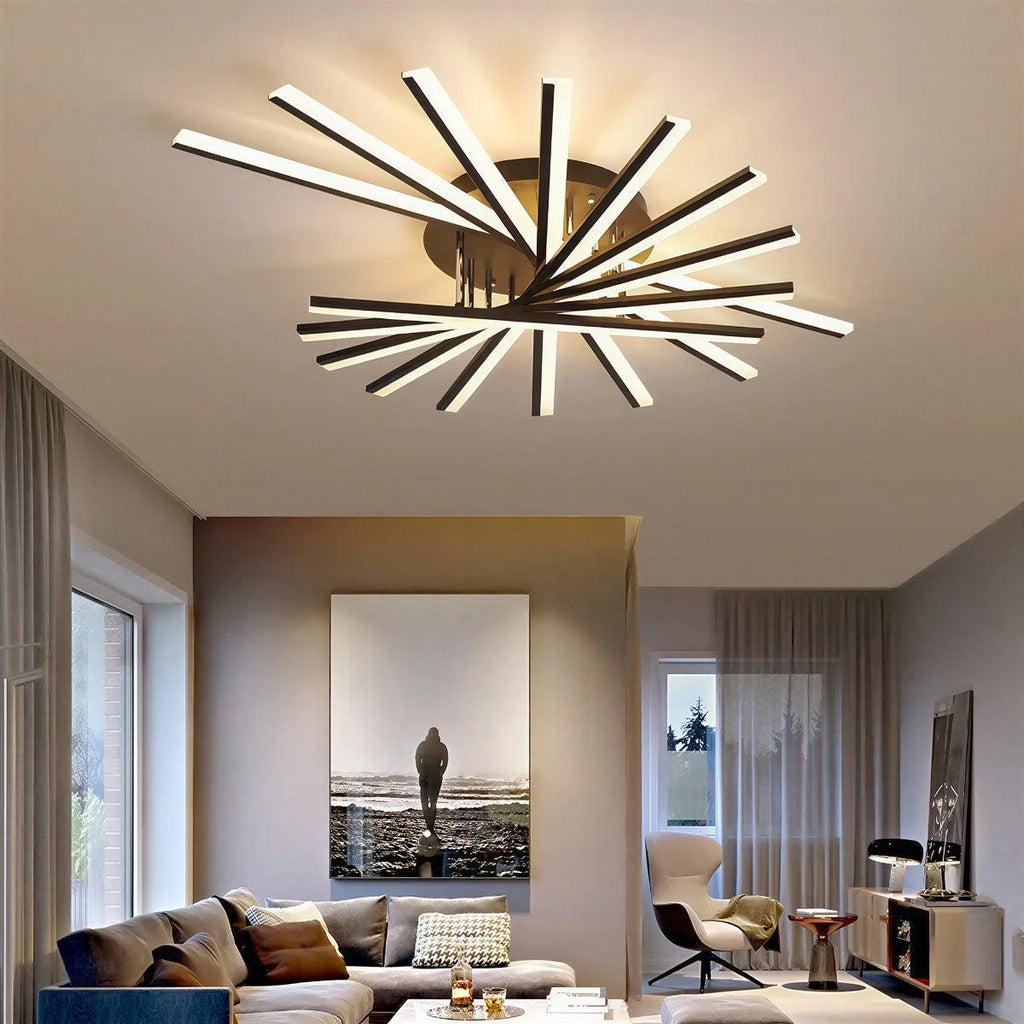 Starburst LED Flush Mount Ceiling Light With Modern Spiral Arm Design