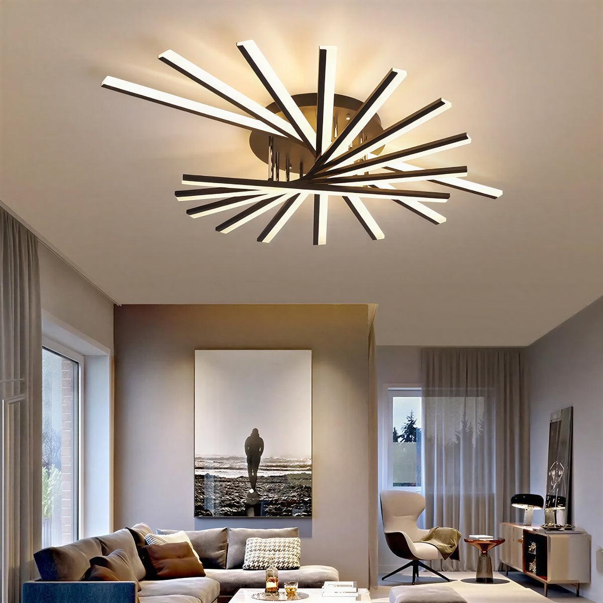 Starburst LED Flush Mount Ceiling Light With Modern Spiral Arm Design