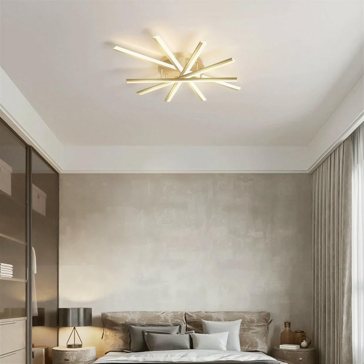 Starburst LED Flush Mount Ceiling Light With Modern Spiral Arm Design