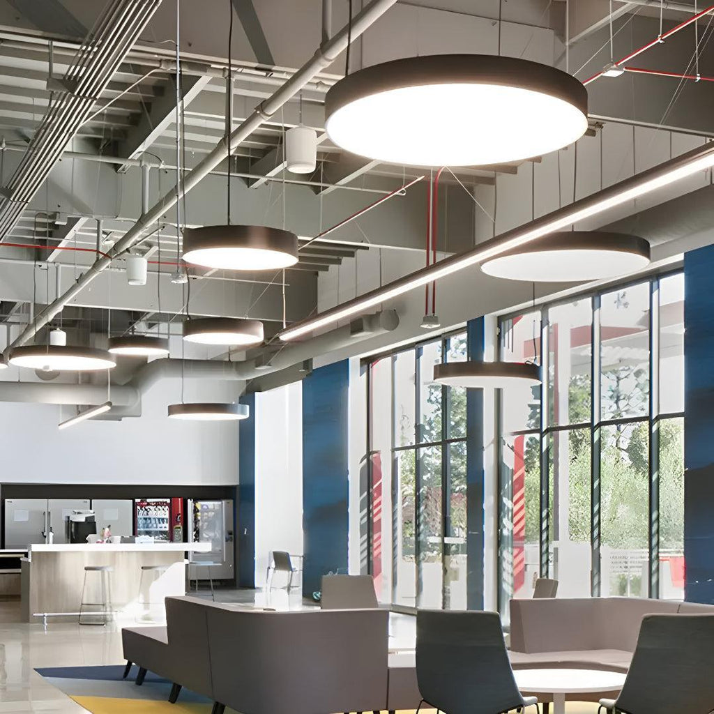 Suspended Round Circular Pendant Ceiling Light With Commercial Office Grade LED
