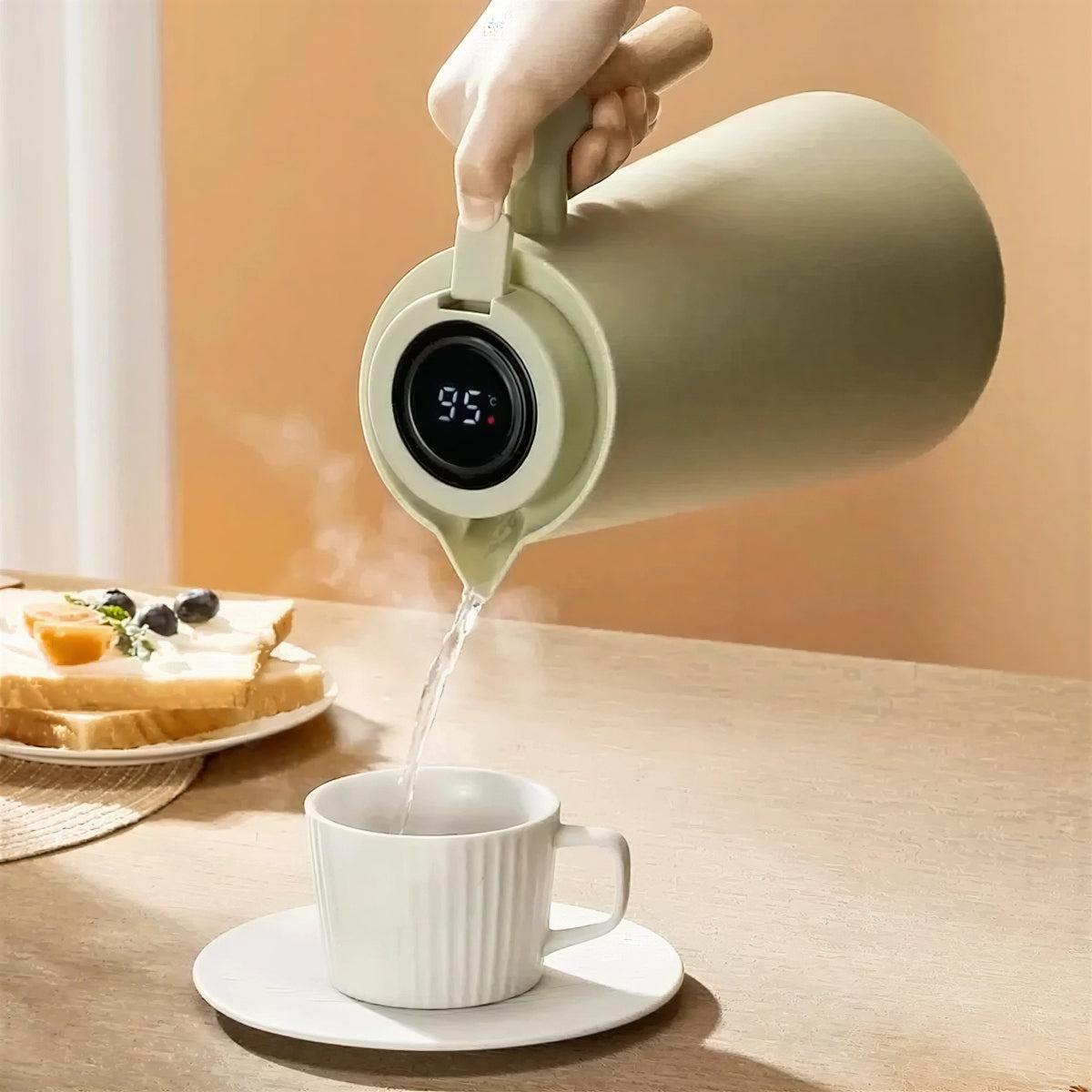 Thermal Coffee Jug With Digital Temperature Display Lid