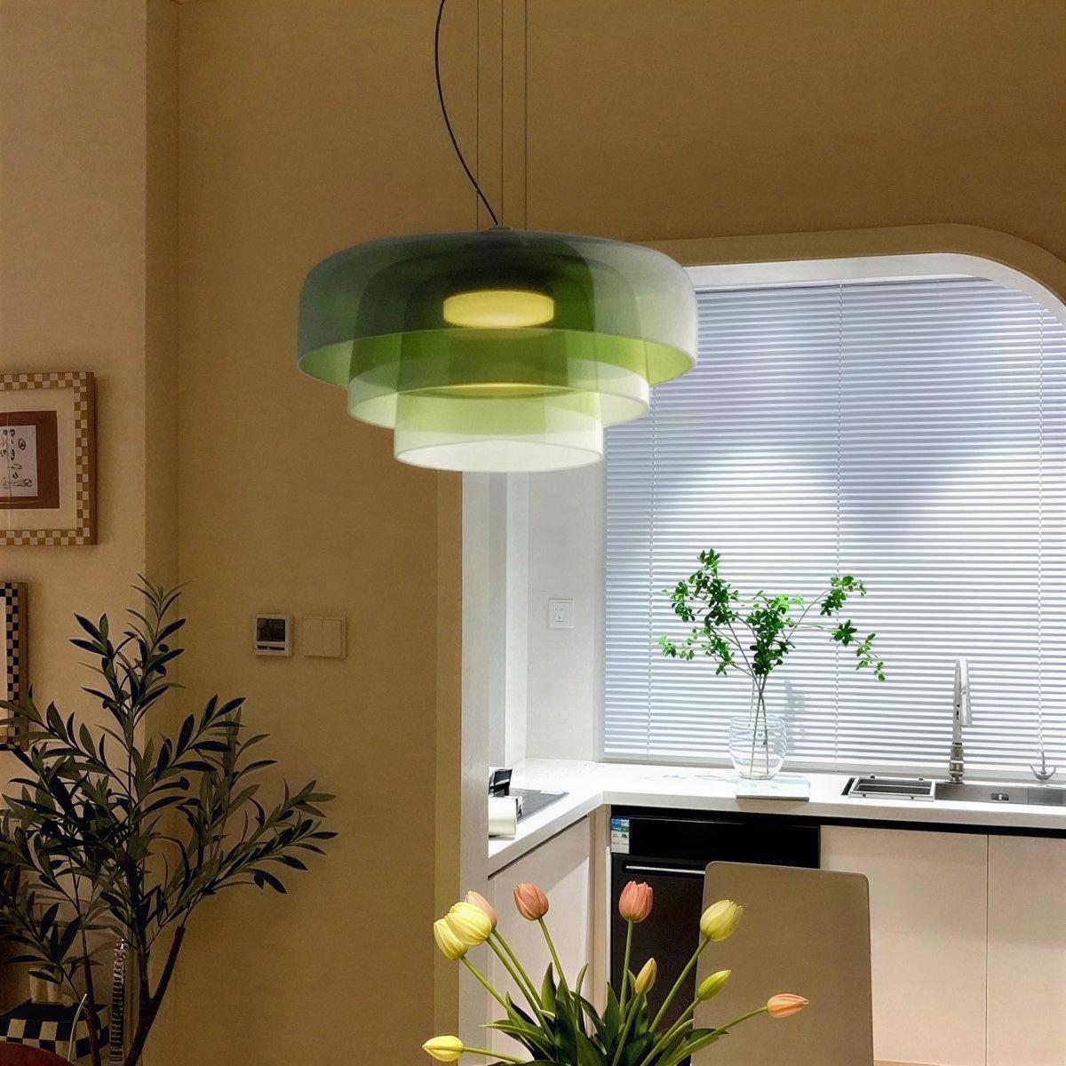 Tiered Glass Bauhaus Pendant Lighting With Layered Design