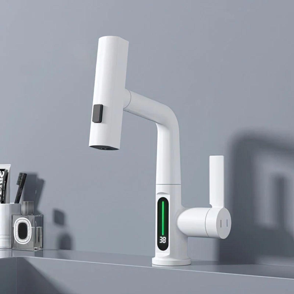 Touch Sensor Kitchen Pull Out Faucet With Temperature Display