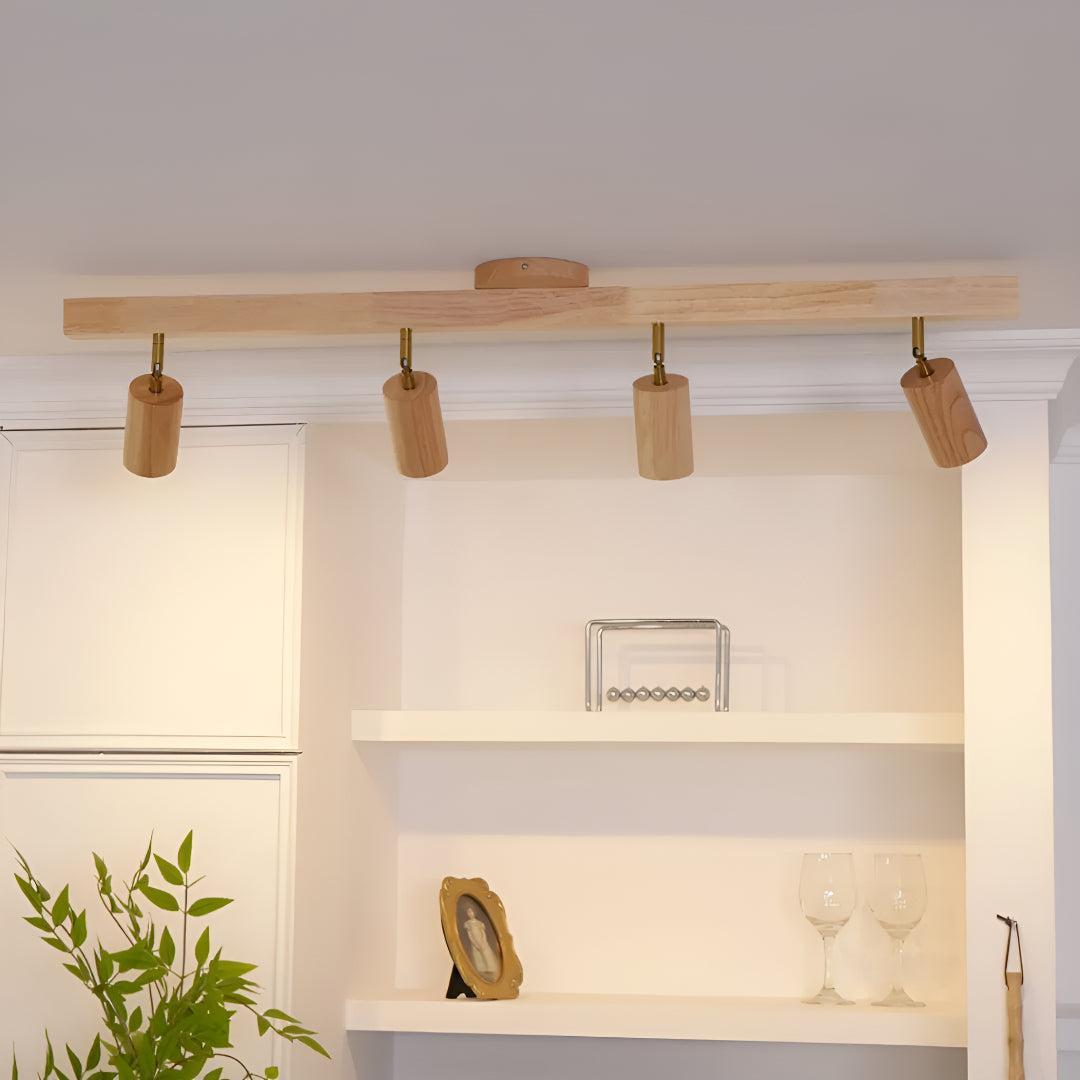 Track Lighting Fixture With Independent Adjustable Directional Spotlights