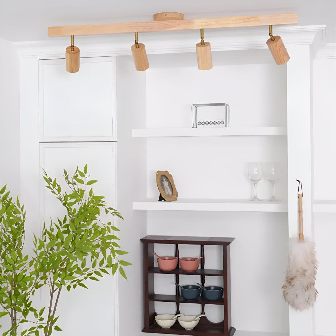 Track Lighting Fixture With Independent Adjustable Directional Spotlights