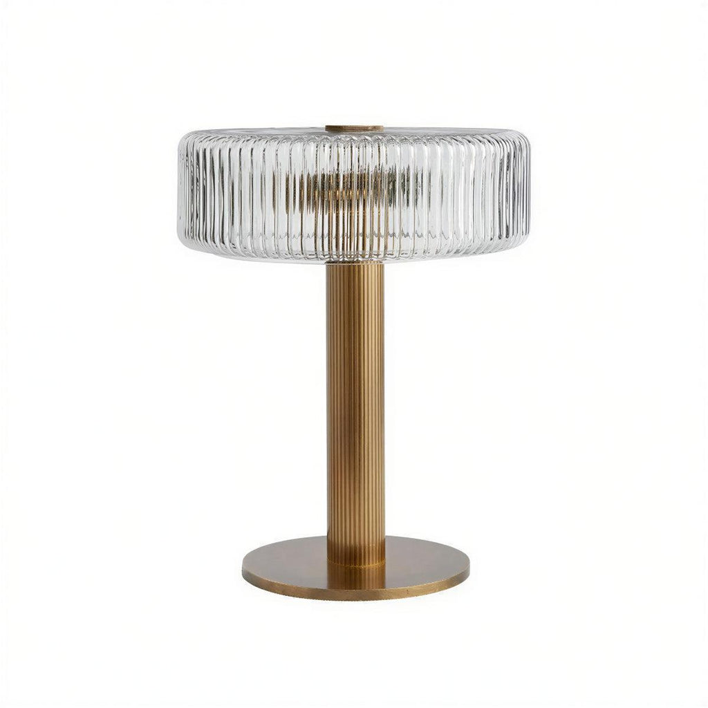 Traditional Bedside Table Lamp For Living Room Featuring Ribbed Shade