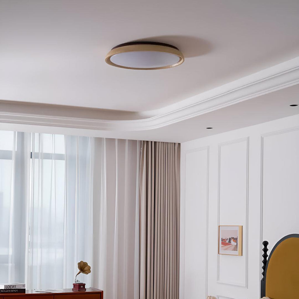 Travertine Styled Flush Mount Ceiling Light Fixture With Round Textured Design