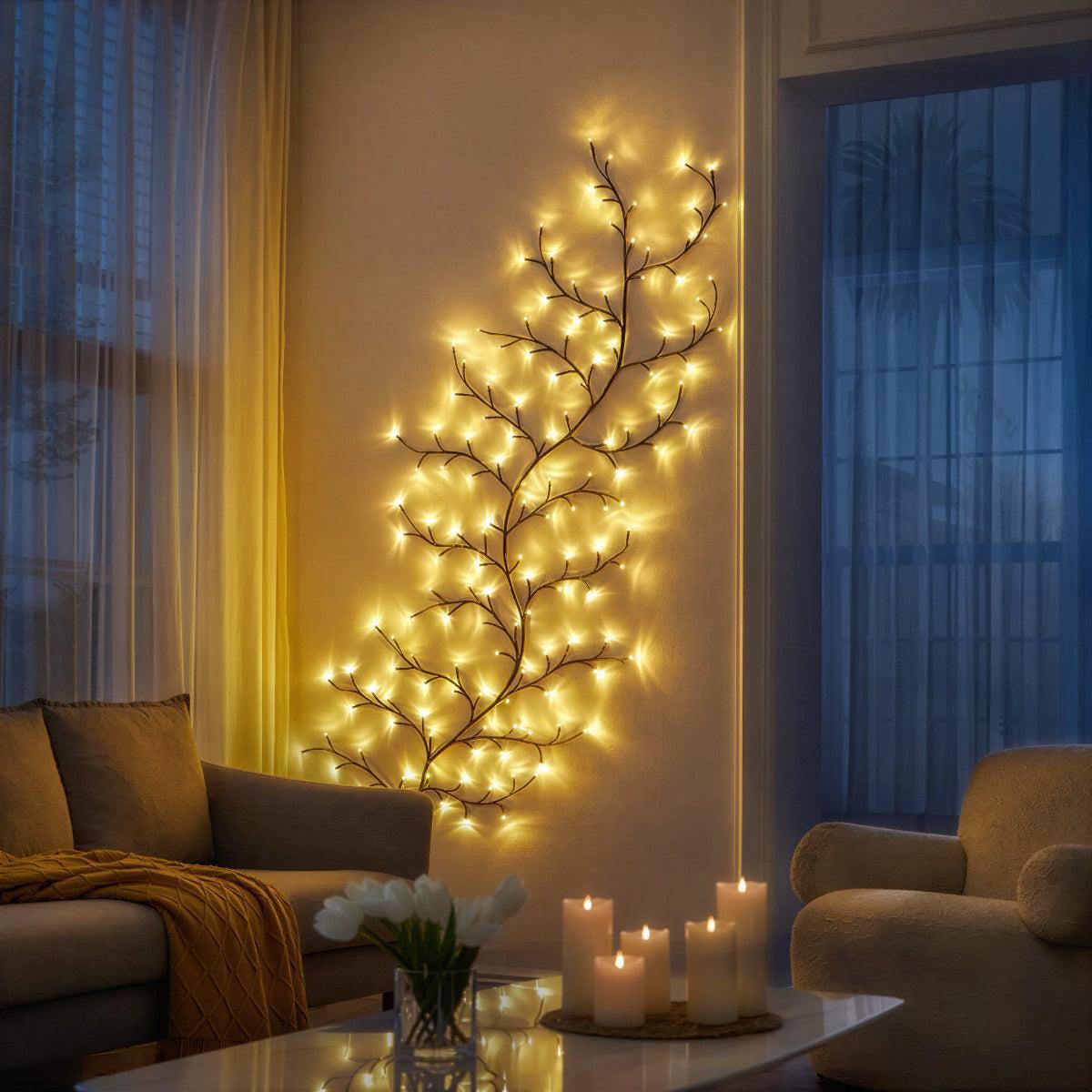 Tree Branch Wall Light Decor With Warm LED Glow